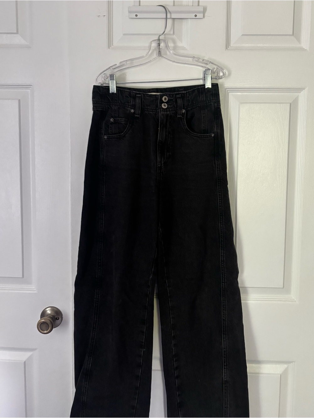We The Free Black Wide-Leg High-Rise Jeans